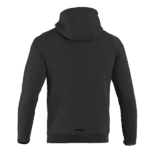 Black Grand Prix Racewear hoodie with high collar, designed for motorsport enthusiasts and racers, featuring a sleek and professional look.