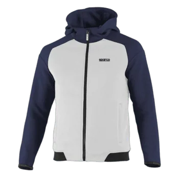 BMJ0012B0W SSparco Full Zip Hooded Sweatshirt Navy Blue