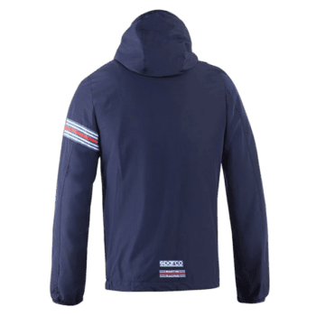Grand Prix Racewear navy racing jacket with white and red stripe details on the sleeve, designed for motorsport enthusiasts.