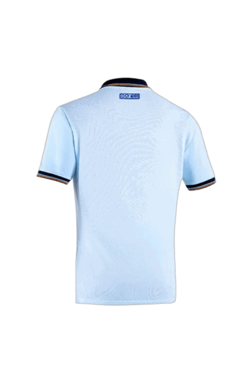 Light blue Grand Prix racing jersey with black and orange trim, featuring Sparco branding on the back.