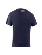 Navy blue Grand Prix Racewear T-shirt with Martini logo on the back, designed for motorsport enthusiasts.