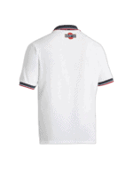 White Grand Prix Racewear polo shirt with Martini Racing logo on the back, short sleeves, and racing-inspired design.