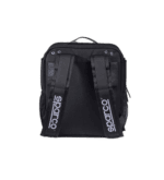 Black Grand Prix Racewear backpack with Sparco branding, designed for motorsport enthusiasts and racers.