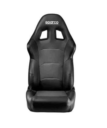 Sparco racing seat designed for motorsport, featuring ergonomic support and durable black upholstery.