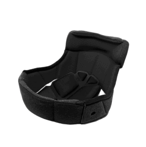 Black racing helmet neck support cushion for motorsport safety and comfort from Grand Prix Racewear.