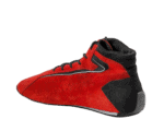 Red and black Grand Prix racing shoe with high ankle support and sleek design for motorsport enthusiasts.