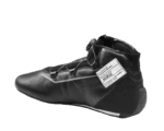 Black racing shoe from Grand Prix Racewear with secure lacing and high ankle support, designed for motorsport drivers.