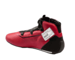 Red and black Grand Prix racing shoe with Velcro strap and GPR Direct tag for motorsport safety gear.