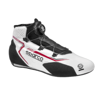 High-performance Sparco racing shoe designed for motorsport, featuring advanced grip and comfort for race drivers.