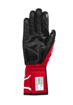 High-quality black and red Grand Prix Racewear racing glove designed for motorsport safety and performance.