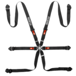 BRN0040B0K01 Sparco Competition H-2 PD 6 Point Harness - Black