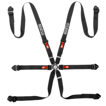 BRN0040B0K01 Sparco Competition H-2 PD 6 Point Harness - Black