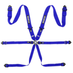 BRN0054B0B01 Sparco Competition H-3 Steel 6 Point Harness - Blue