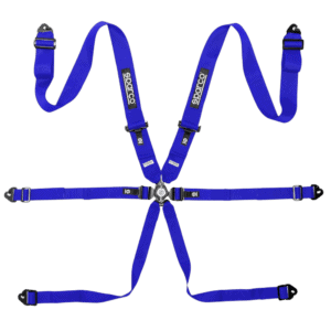 BRN0054B0B01 Sparco Competition H-3 Steel 6 Point Harness - Blue