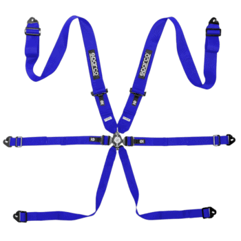 BRN0054B0B01 Sparco Competition H-3 Steel 6 Point Harness - Blue