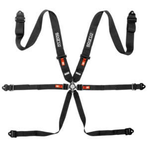 BRN0054B0K01 Sparco Competition H-3 Steel 6 Point Harness - Black
