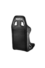 Sparco racing seat with ergonomic design and black upholstery, suitable for motorsport safety and comfort.