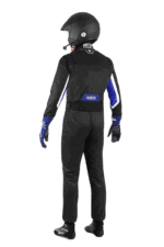 Professional racing driver wearing Grand Prix Racewear suit, helmet, and gloves for motorsport safety and performance.