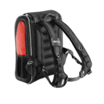 Black and red Grand Prix Racewear backpack with padded straps and multiple compartments for motorsport gear.