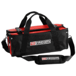 Facom small maintenance softbag in black and red with handles and shoulder strap for tools and equipment.