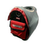 Red and black racing gear bag with FAICOM logo, designed for motorsport enthusiasts and professionals.