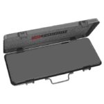 Empty Facom tool box with a black exterior and foam interior for socket set storage.
