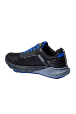Black and blue racing shoe from Grand Prix Racewear, designed for motorsport enthusiasts and professional drivers.