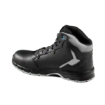 Black and grey Grand Prix Racewear safety boot with ankle support and durable sole for motorsport safety.