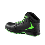 Black and neon green Grand Prix Racewear safety boot designed for motorsport safety and protection.