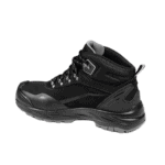 Black Grand Prix Racewear safety boot with ankle support and durable sole, designed for motorsport safety and protection.