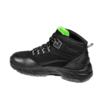 Black Grand Prix Racewear racing boot with green interior, designed for motorsport safety and performance.