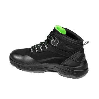 Black Grand Prix Racewear racing boot with green interior, designed for motorsport safety and performance.