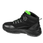 Black Grand Prix Racewear safety boot with green interior, designed for motorsport safety and durability.