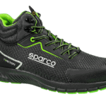 BTB0029B0K15 Sparco Traction Naoki Safety Shoes - Black White Green - 01