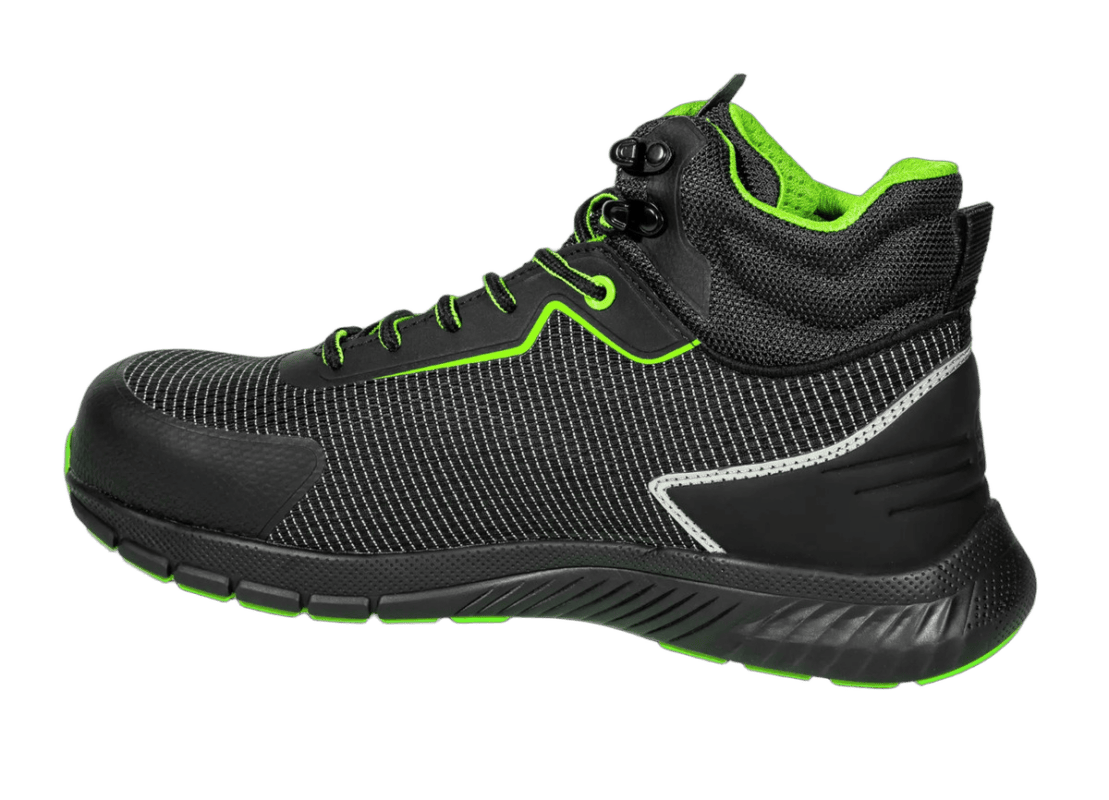 BTB0029B0K15 Sparco Traction Naoki Safety Shoes - Black White Green - 02