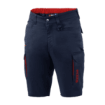 Sparco FTW Cotton Bermuda Work Shorts in navy with red accents, designed for durability and comfort in motorsport environments.