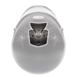Close-up of a racing helmet from Grand Prix Racewear, showcasing high-quality design and safety features for motorsport enthusiasts.