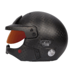 Carbon fibre racing helmet with orange visor, designed for motorsport safety and performance, featuring GPR Direct branding.