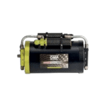 High-performance racing fuel pump with black and yellow components for Grand Prix racewear applications.