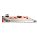 Facom wooden top workbench with tools for Chrono3 Chrono.A14m3 maintenance and repair.