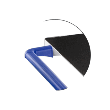 Facom handle for roller cabinet E010113 with ergonomic blue grip and black mounting plate.