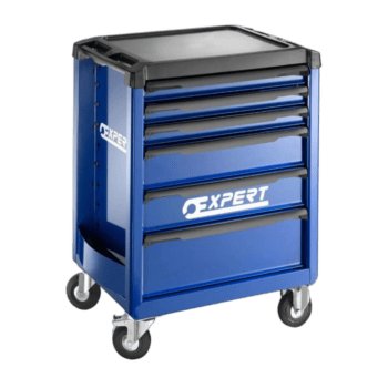 Facom Expert Roller Cabinet with 3 Modules in blue, featuring multiple drawers and lockable compartments for tool storage.