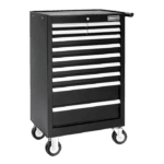 Facom 11-drawer black roller cabinet with white drawers, ideal for workshop storage and organisation.