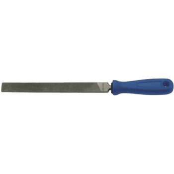 Facom hand file with a blue handle, 200mm length, used for metal finishing and smoothing surfaces.
