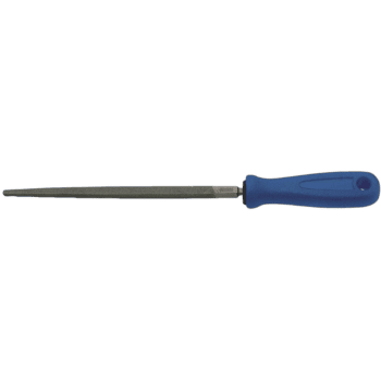Flathead screwdriver with a blue handle and metal shaft, ideal for precision screwdriving tasks.