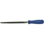 Facom triangle file with a blue handle, 200mm length, ideal for precision metal filing tasks.
