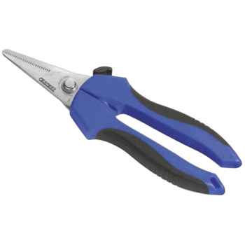 Facom multi-purpose shear E020901 with blue and black ergonomic handle for versatile cutting tasks.