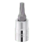 Facom 1/4 inch Torx bit socket in metallic finish, designed for precision fastening tasks.
