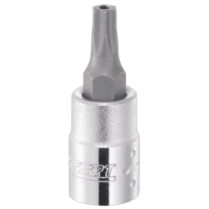 Close-up of a Facom 1/4" Tamper Torx Tt27 socket driver for precision fastening tasks.