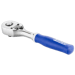 Facom 1/4 inch drive pear head ratchet wrench with blue handle for automotive and mechanical use.